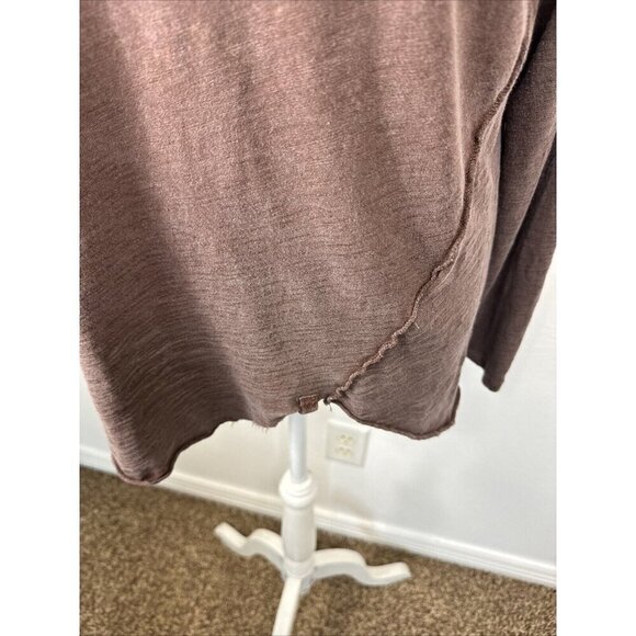 We The Free Exposed Seams T-Shirt Tee Women's Oversized S Brown Raw Edges Boho - Picture 3 of 11